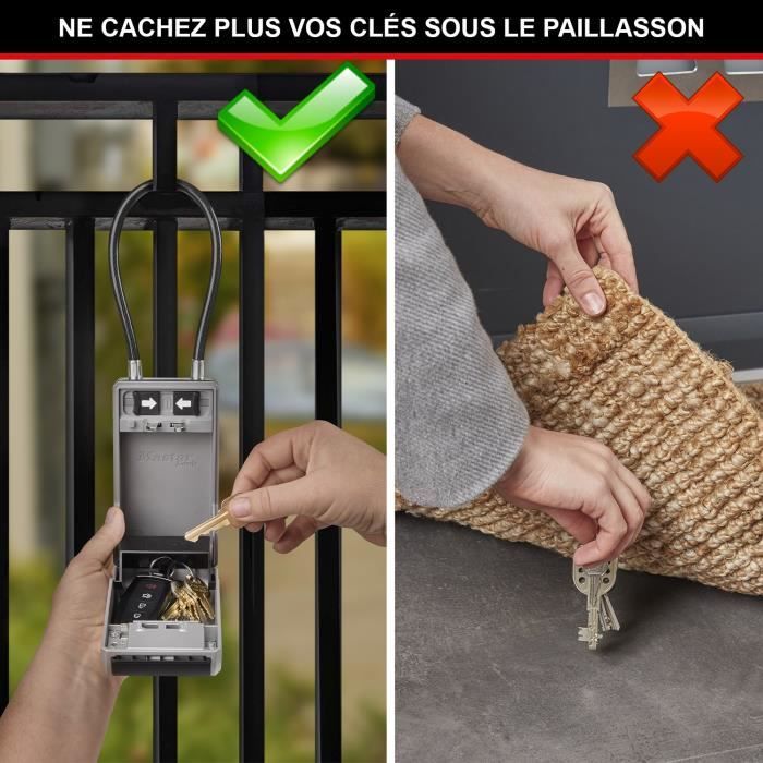 MASTER LOCK - Exterior key box with handle - New design - Large Capacity - High Security - 19.6 x 7.6 x 5.6 cm