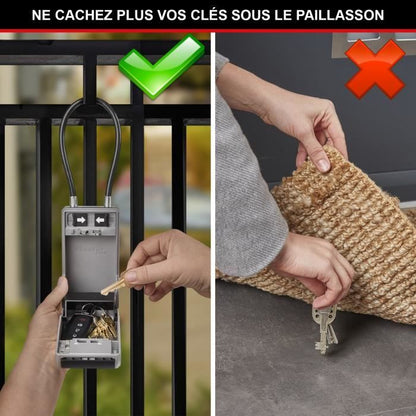 MASTER LOCK - Exterior key box with handle - New design - Large Capacity - High Security - 19.6 x 7.6 x 5.6 cm