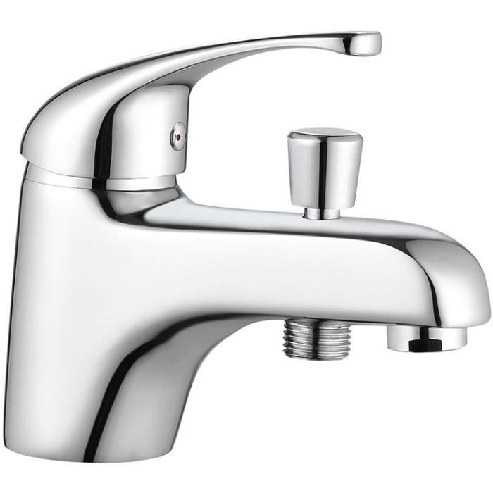 ROUSSEAU CARDIFF single-hole chrome bath shower mixer - Water saving - Glossy finish