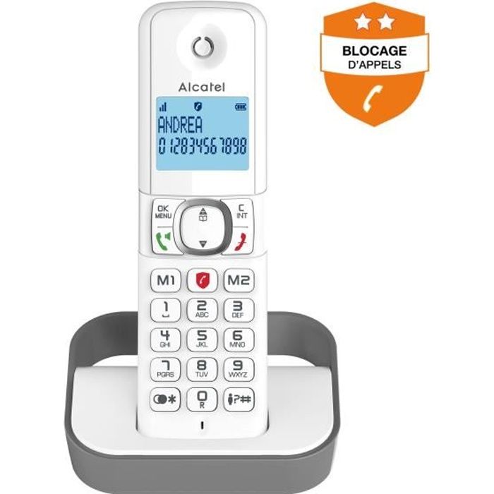 Fixed cordless telephone - ALCATEL - F860 solo gray - Blocking unwanted calls