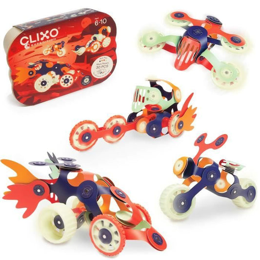 Magnetic Construction Set - GIPSY TOYS - MARS ROVERS - 30 pieces - Glows in the dark - Ages 6+