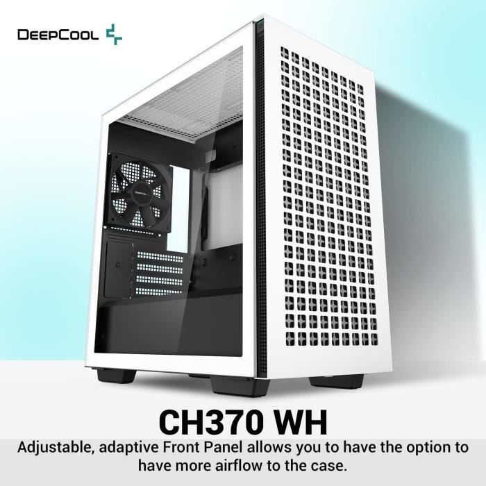 PC case without power supply - DEEPCOOL CH370 (White) - Mini tower - Micro-ATX format
