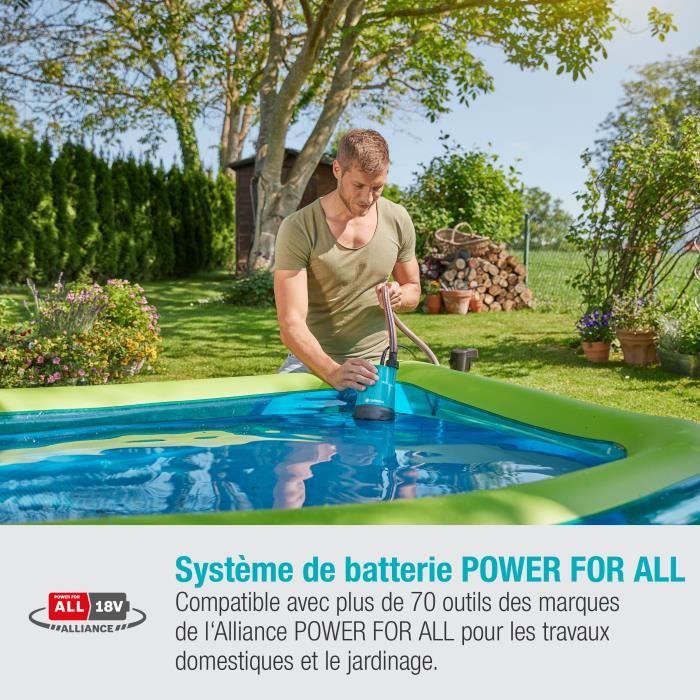 Gardena Shape Pump Light Water 200/2 Li-ion 18V P4A-Max 2000L/H & Pressure Max 2bar-Extension Guarantee 5 Years (14600-20)