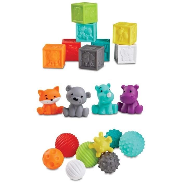 INFANTINO Senso Set of 8 soft balls, 8 sensory cubes and 4 animal sprinklers