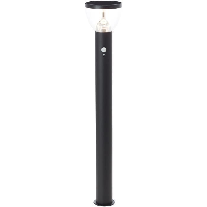 Outdoor bollard - BRILLIANT - TULIP - LED and solar - Motion detector - Stainless steel and plastic - 4 W - Black