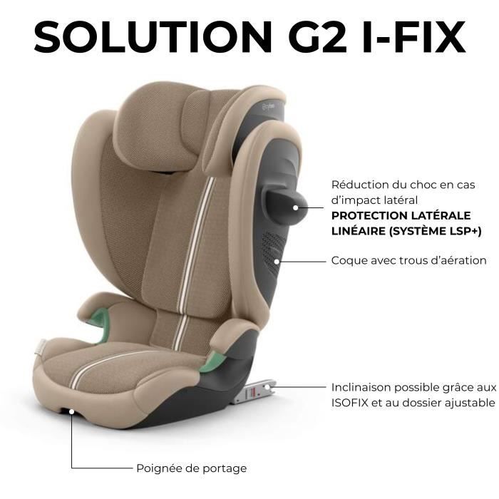 Car seat - CYBEX - Solution G2 i-Fix Plus Fabric - Stone Gray