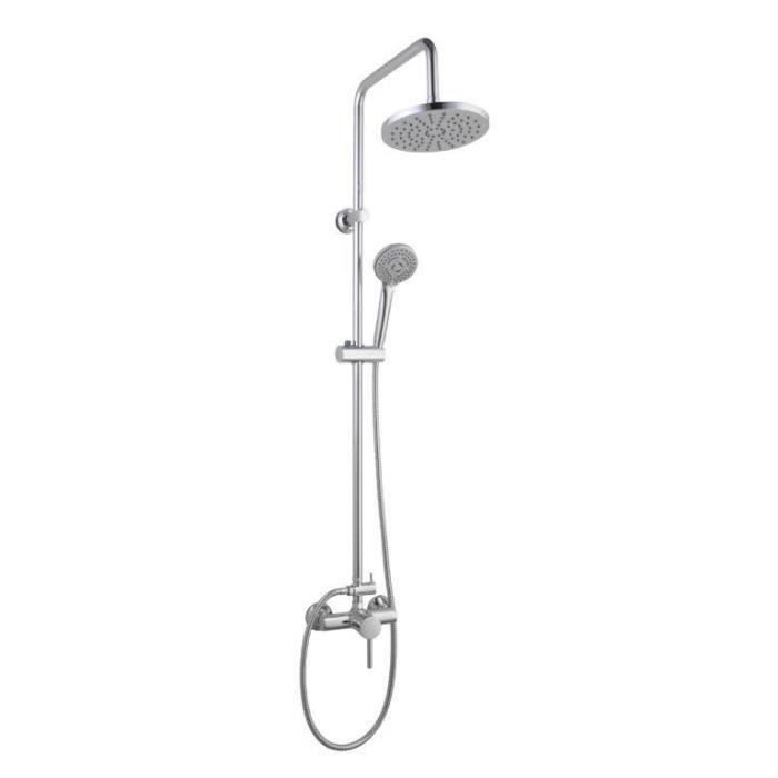 Rousseau Shower column with Timaru Chrome mechanical mixer tap
