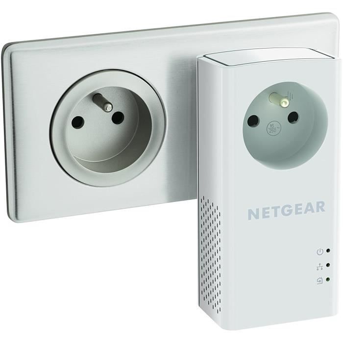 NETGEAR Pack of 2 adapters 2000 Mbit / s - 2 ports 10/100/1000 RJ45 - With integrated plug PLP2000-100FRS