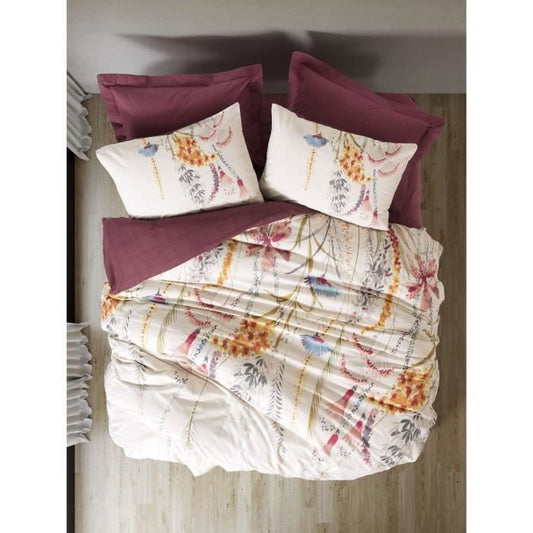 Bedding set - 1 duvet cover 220 x 240 cm + 2 pillowcases 60 x 60 cm - 100% cotton - Red