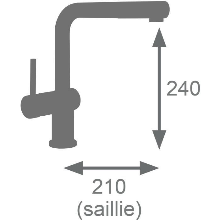 Edouard Rousseau - SQUARE Sink Mixer - Pull-out Spray - Chrome