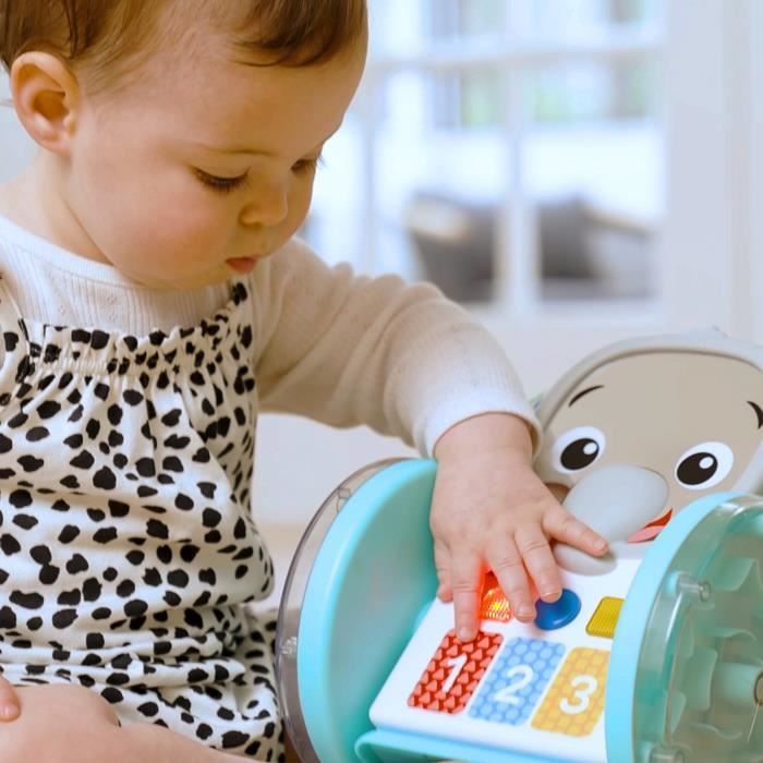 BABY EINSTEIN Little Elephant Rolling Toy, Music and Lights, Interactive and Multilingual, Motor Skills Development