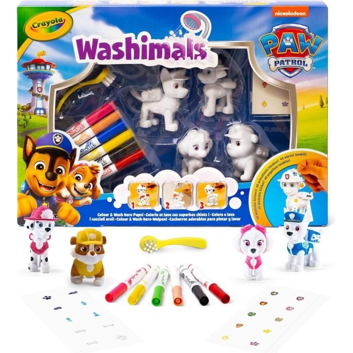 Washimals - My coloring animals - CRAYOLA - 4 Paw Patrol animals - Ages 3 and up