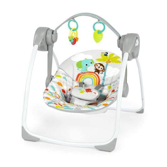BRIGHT STARTS Playful Paradise portable baby swing, compact and automatic with music, from birth