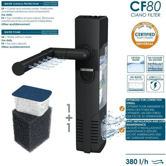 Aquarium 60 - CIANO - 58 L + Filter + LED + Heater + Consumables - White