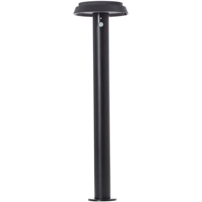 Outdoor bollard - BRILLIANT - ALVERO - LED and solar - Motion detector - Metal and plastic - 4 W - Black