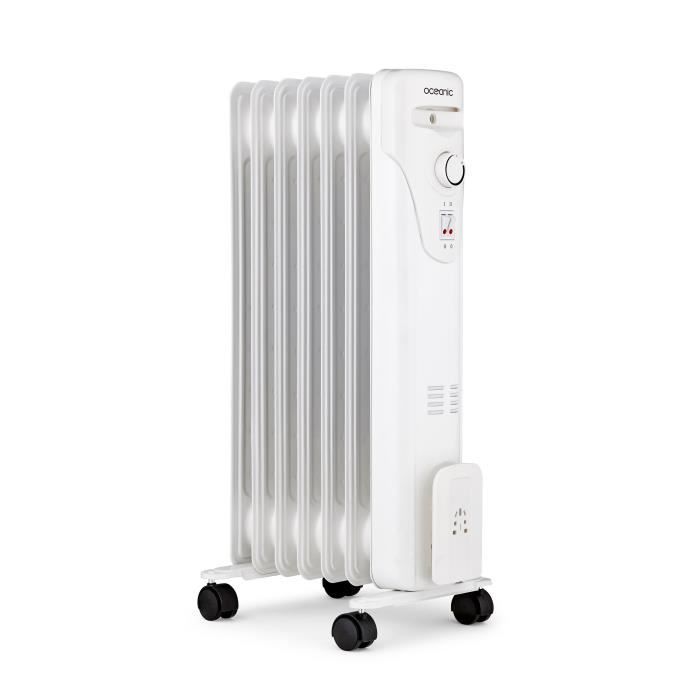 Electric radiator oil bath 1500W oceanic - 3 powers - 7 elements - white - mobile