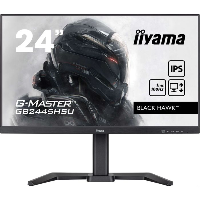 PC screen - IIYAMA - GB2445HSU-B2 - 23.8 FHD - IPS - 100Hz - 1ms - HDMI/DP/USB HUB - Black