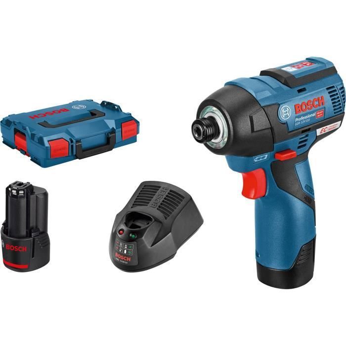 Bosch Professional GDR 12V-110 impact driver + 2 3.0Ah batteries in L-BOXX - 06019E0005