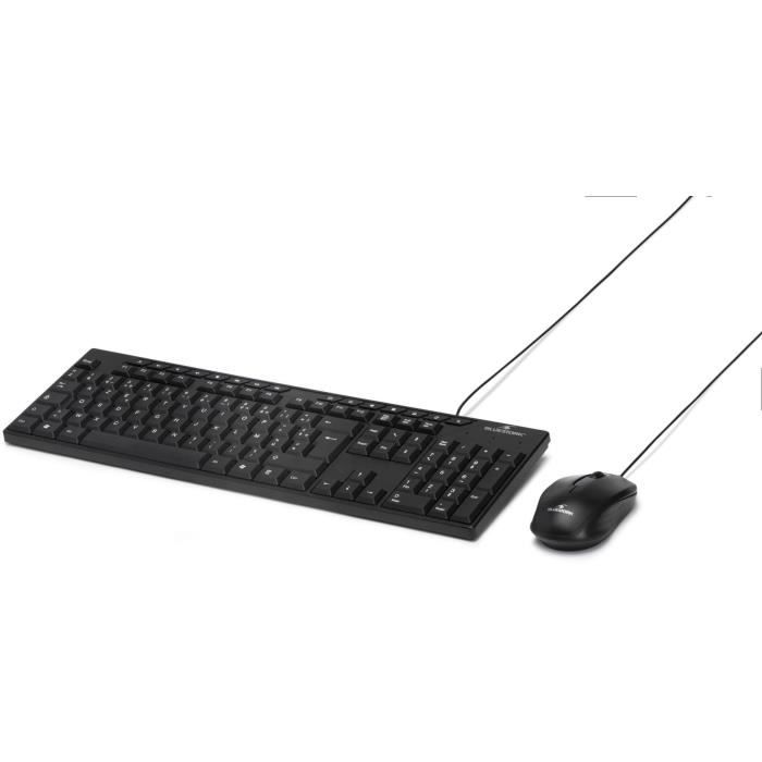 Keyboard Mouse Pack - BLUESTORK - MEDIA OFFICE - Wired - Azerty - Windows Compatible - Black