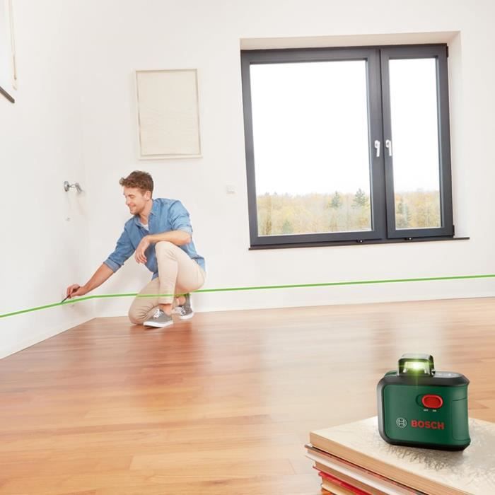 Bosch AdvancedLevel 360 Line Laser (3 laser lines with 360° laser for alignment throughout a room, in box)