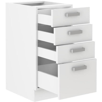 ATLAS Base unit with 4 drawers - White decor - L40cm - Sold without worktop