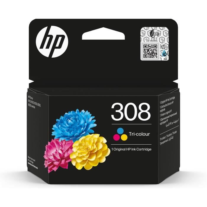 Original HP 308 Tri-Color Ink Cartridge (7FP20UE) for HP Envy 6110, 6120, 6130, 6520, 6530
