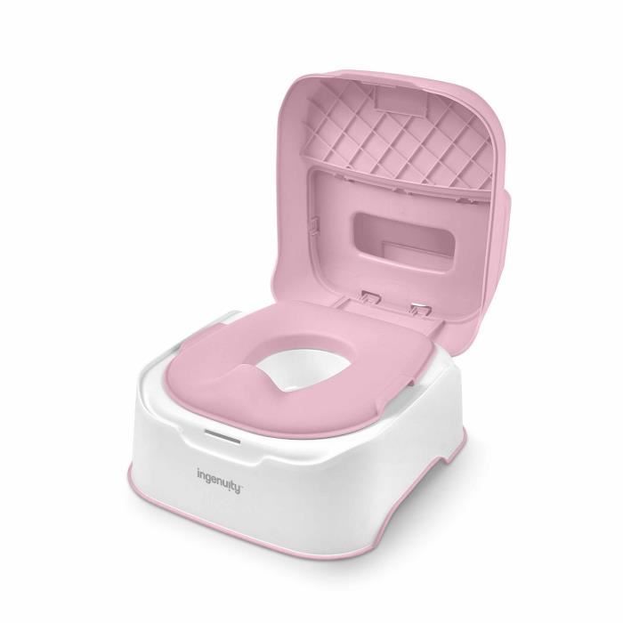 INGENUITY Step Stool and Potty Trainer with Removable Bowl, Non-Slip, Ergonomic Seat, Pink