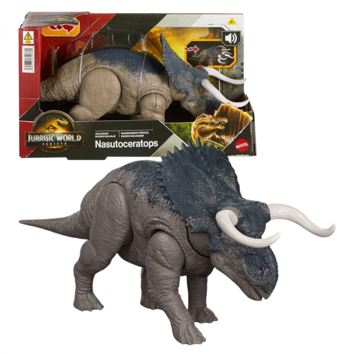 Jurassic World Rebirth Wild Roar Nasutoceratops Interactive Dinosaur Toy