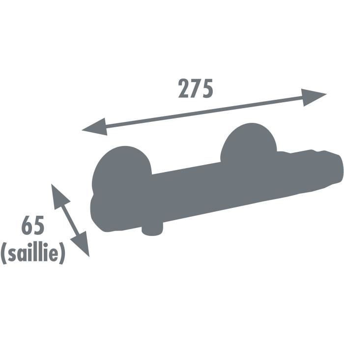 Thermostatic shower mixer - EDOUARD ROUSSEAU - Garance 3 - Cold body - Suitable for all hot water production - Chrome