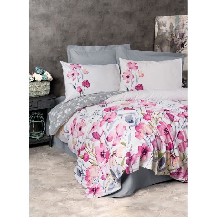 Bedding set - 1 duvet cover 220 x 240 cm + 2 pillowcases 60 x 60 cm - 100% cotton - Grey
