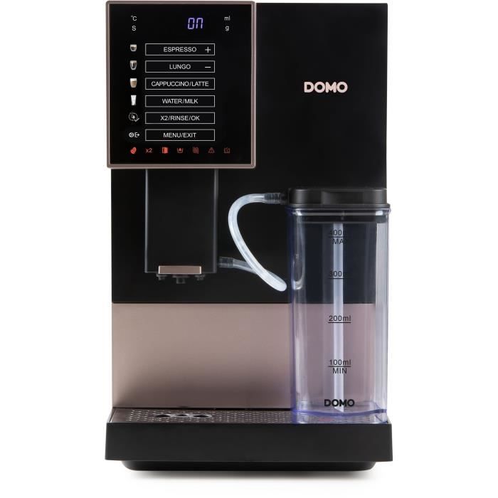 Automatic espresso machine with grinder - DOMO - DO743K - 1350 W - 19 bar - 125 g coffee - Black