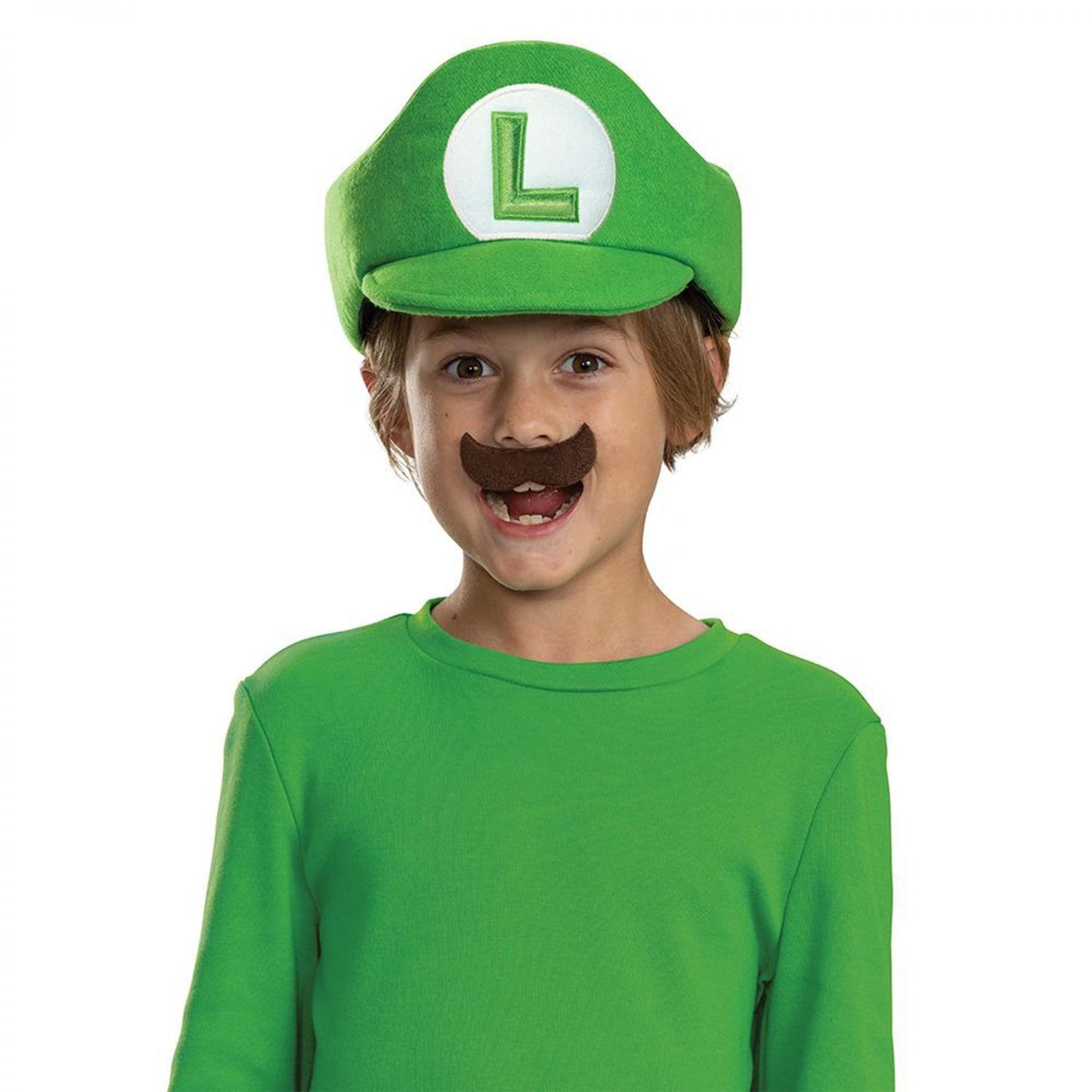 Super Mario Bros. Luigi Hat and Mustache Child Costume Kit