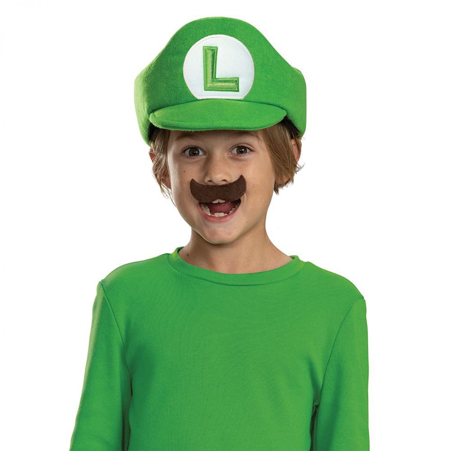 Super Mario Bros. Luigi Hat and Mustache Child Costume Kit