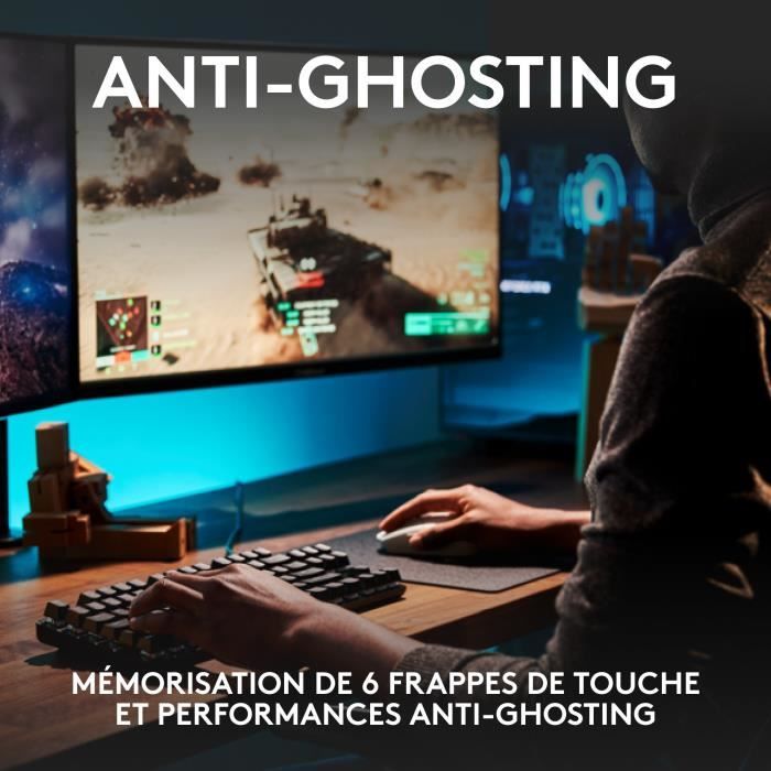 LOGITECH G - Gaming Keyboard - G413 TKL SE - Mechanical, Backlit, Black Aluminum