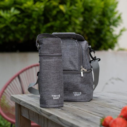 THERMOBABY baby bottle holder - insulated - heather gray