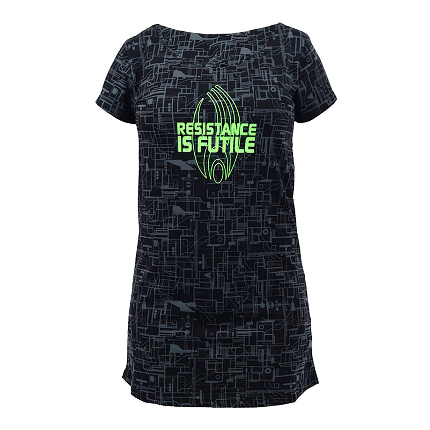 Star Trek Resistance is Futile Glow Ladies Sleep Shirt | Black | Medium