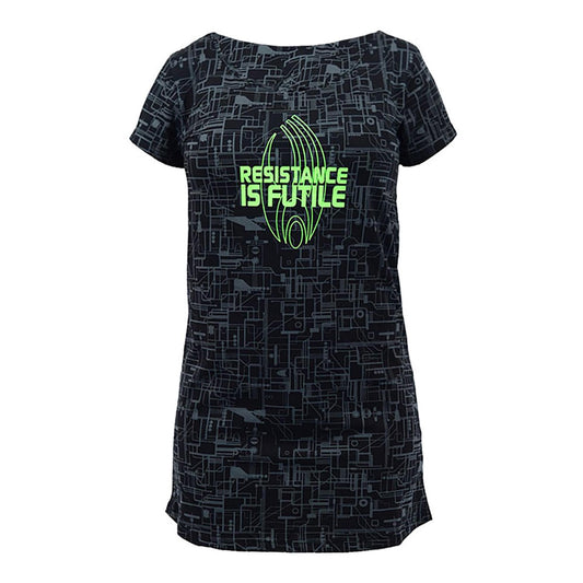 Star Trek Resistance is Futile Glow Ladies Sleep Shirt | Black | Medium