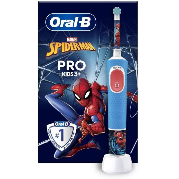 Oral-B Pro Kids Electric Toothbrush 1 Marvel Spider-Man Handle, 1 Brush Head, 3 Years and Up