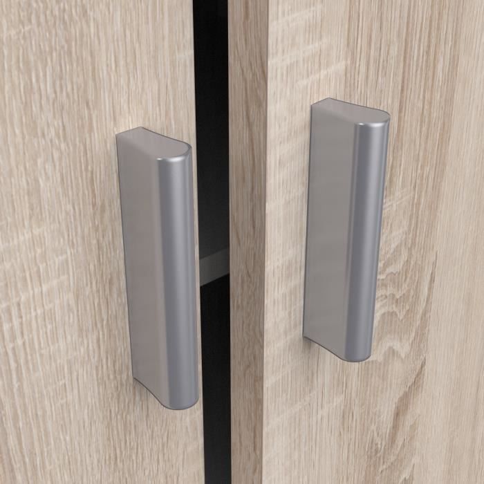 SHoeS Contemporary style shoe cabinet in brushed oak and pearl white - L 54,6 cm