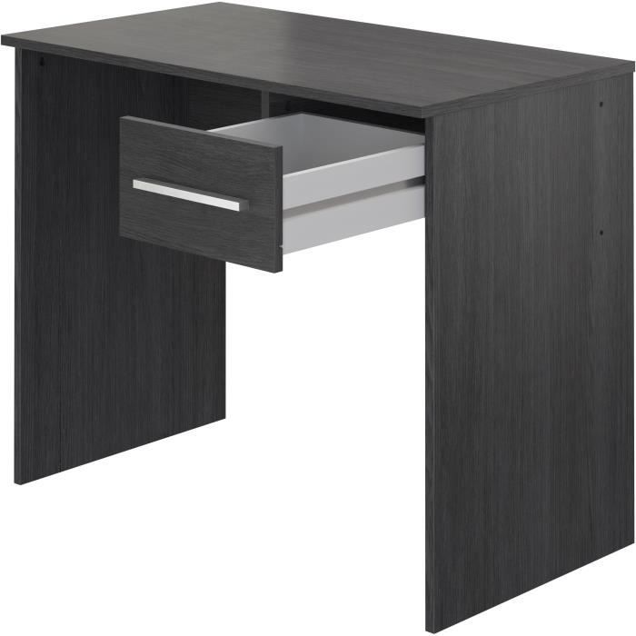 Small drawer desk - Ash gray melamine - 90 x 50 x 74 cm