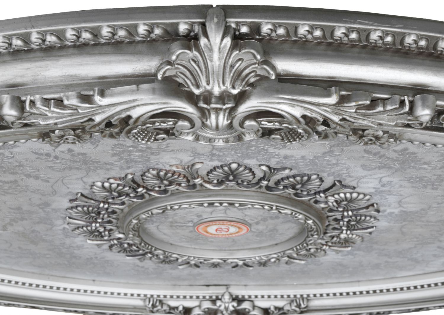 Antique Silver Petite Oval Ceiling Medallion