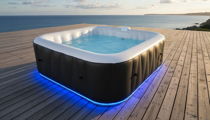 SUNSPA Laminated square inflatable spa 6 people with Led