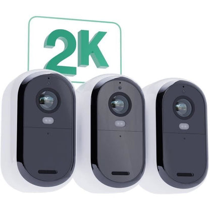 ARLO Essential2 Connected Security Camera - 3 Pack - 2K Resolution - Color Night Vision