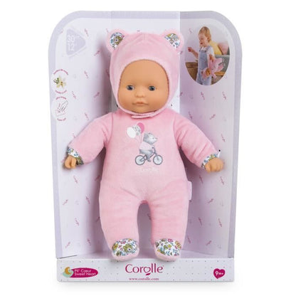 My Doudou COROLLE - Pti' Coeur Ours Rose - 30 cm - small baby doll - vanilla scent - from 9 months