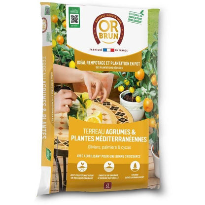 Citrus & Mediterranean Plants Soil - BROWN GOLD - OBRTAGR6U - 6L - Olive Trees Palm Trees & Cycas