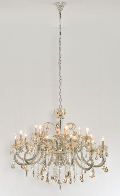 Hollywood Brush 18 light Silver Chandelier