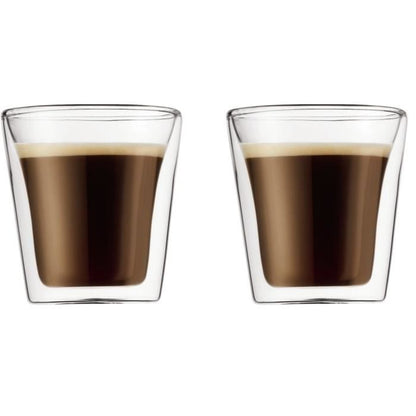 Set of 2 glasses - BODUM - Canteen - Double wall - 0.1 l - Transparent