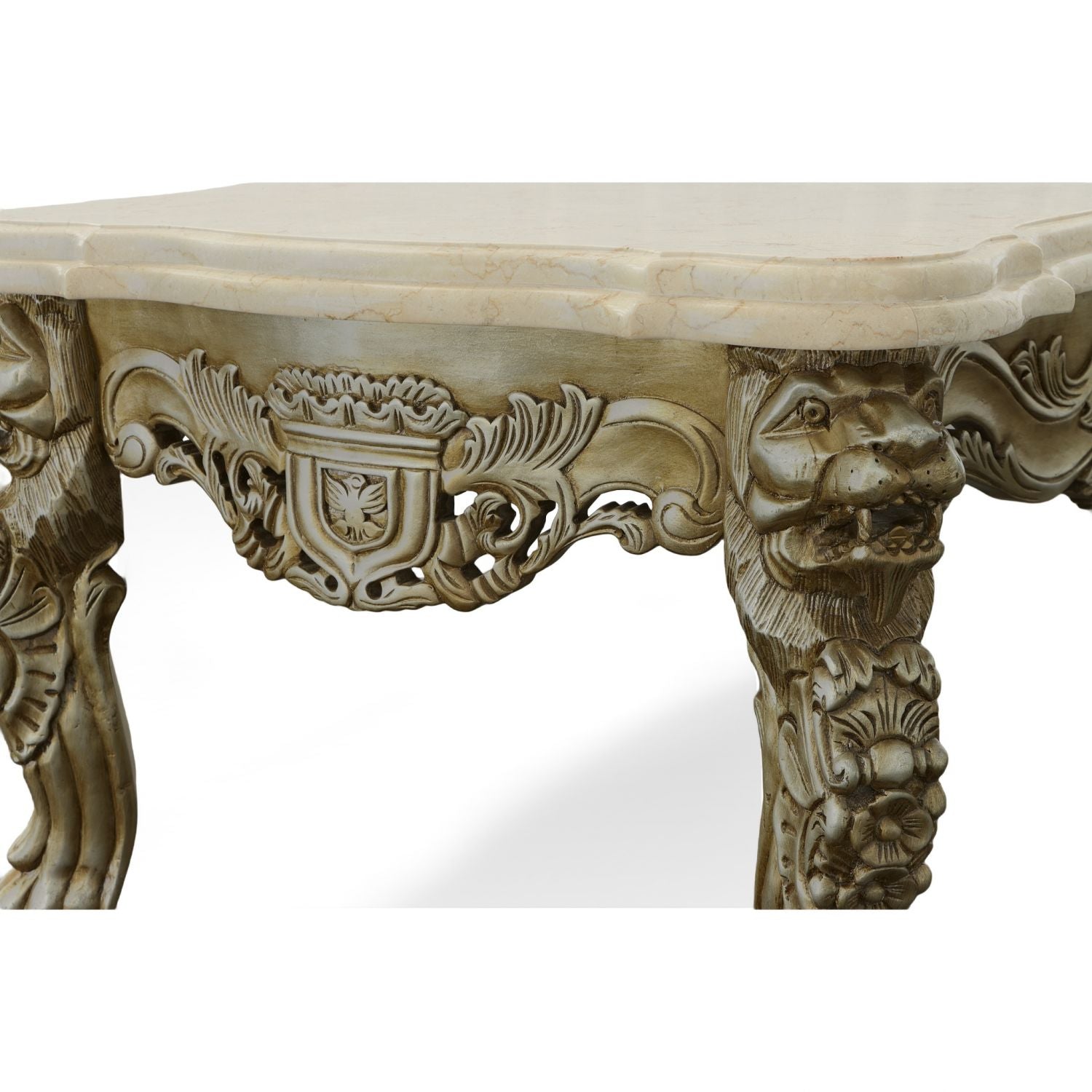 Platine Lion Coffee Table with Marble Top