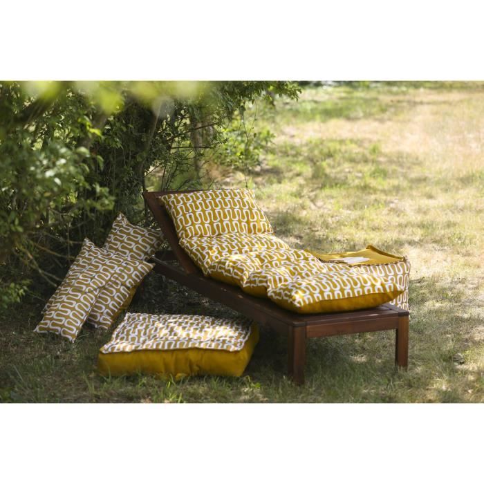 Sun lounger cushion - PRIVATE GARDEN - ELECTRO FLAKES - Cumin