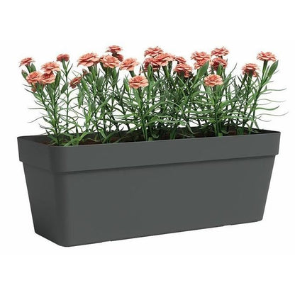 Planter - Plastic - Anthracite - Rectangular - L49.9 x D20 x H18.1cm - ARTEVASI